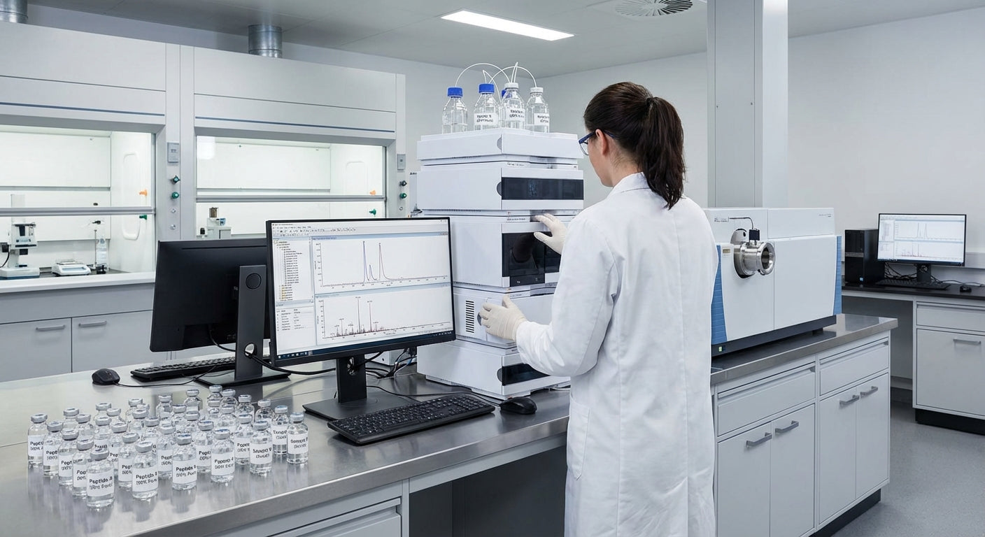 Peptide purity analysis using HPLC and mass spectrometry in a scientific laboratory