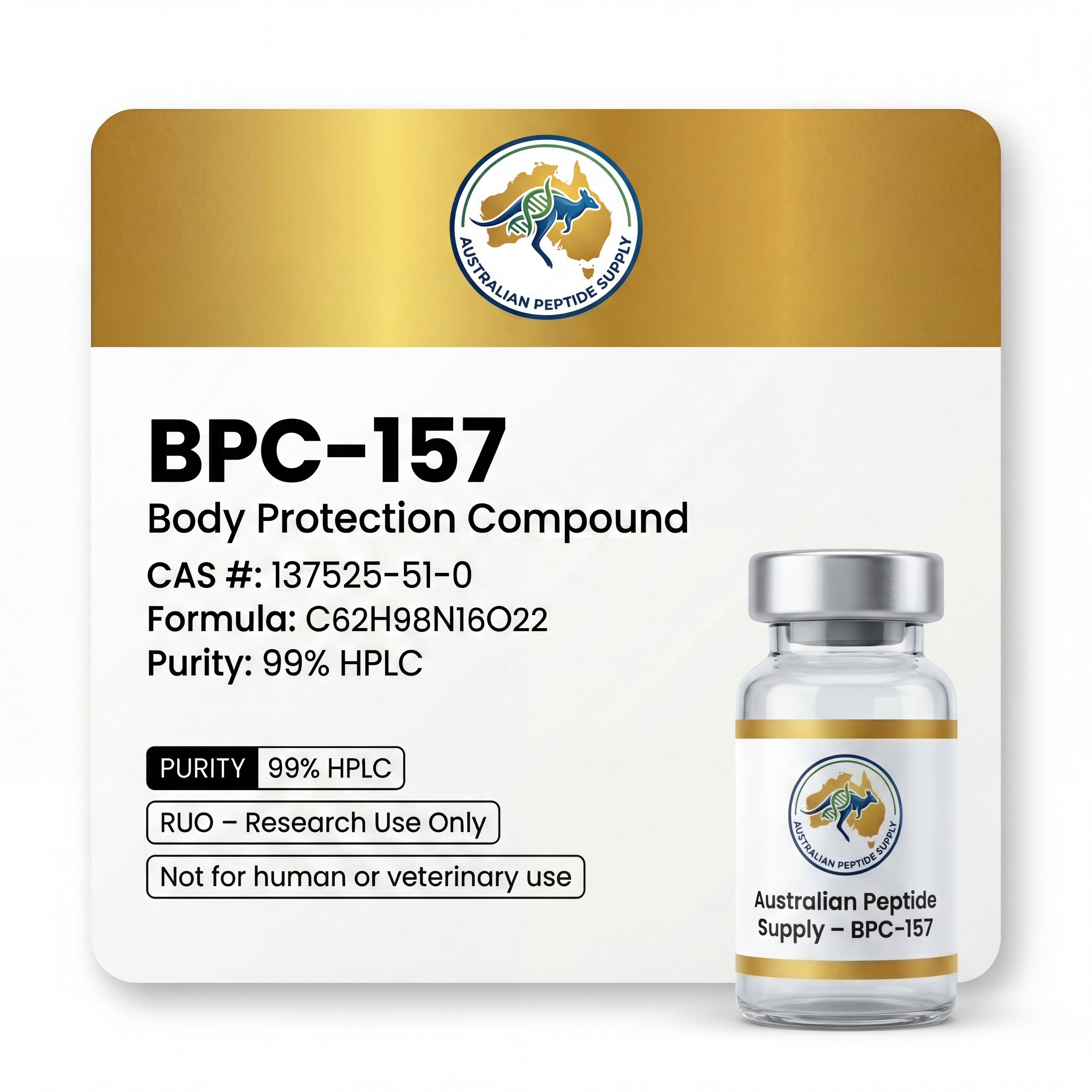 BPC-157 10mg Research Peptide Australian Peptide Supply BPC-157 10mg Research Peptide Australian Peptide Supply